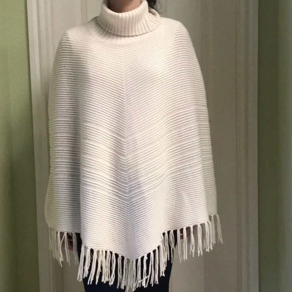 Talbots turtleneck sweater, poncho, cape - Picture 1 of 7